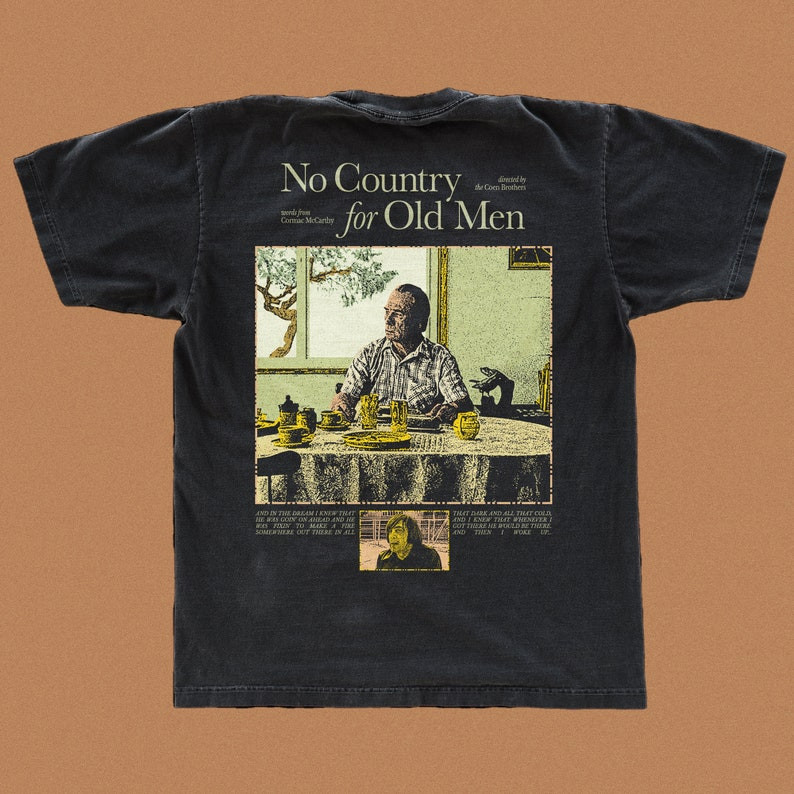 No Country for Old Men T-Shirt Coen Brothers Movie Tee Gildan 5000 Black gallery