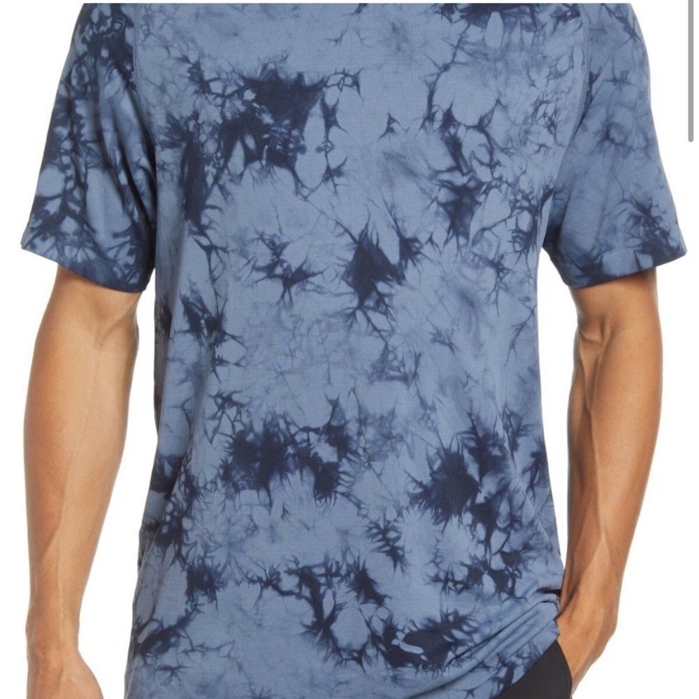 Zella Men’s Athletic Short Sleeve T Shirt Tie Dye Blue Size XXL gallery