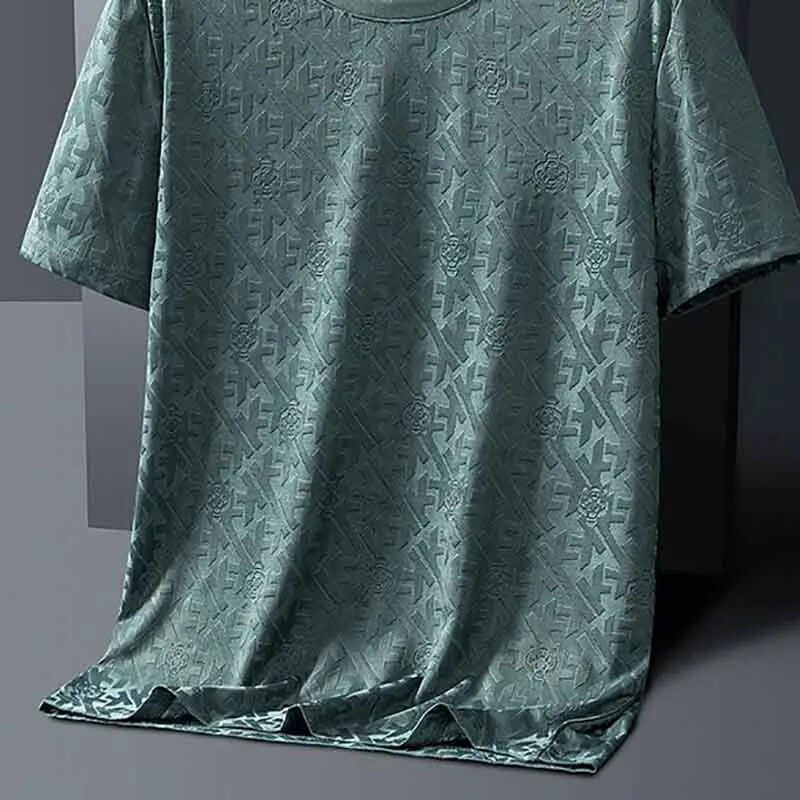 New Men Fashion Trend Ice Silk Short Sleeve Streetwear Summer T-Shirt 3 Colors gallery