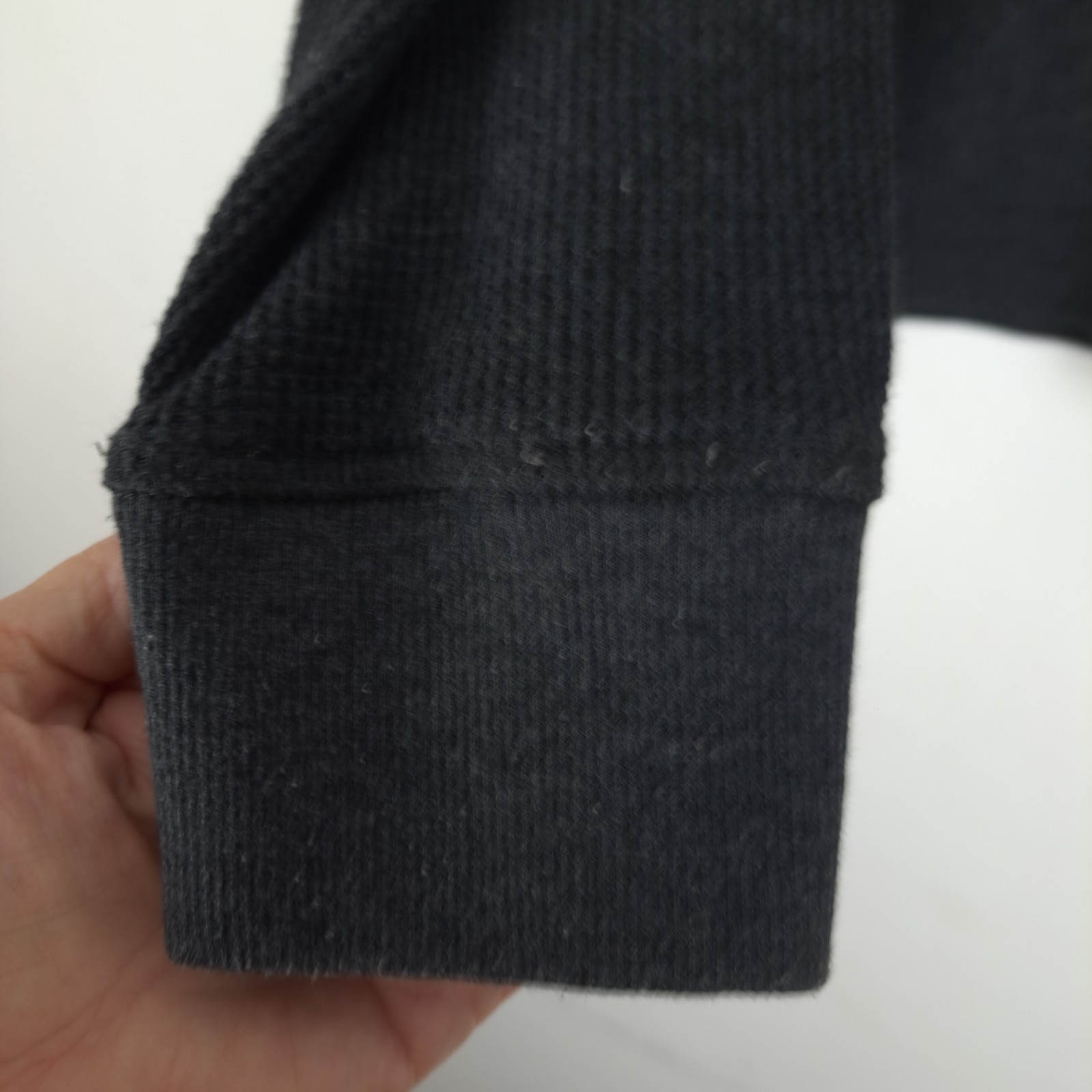 Members Mark Thermal Top Waffle Knit Mens L Black Heather Soft Wash Outdoor gallery