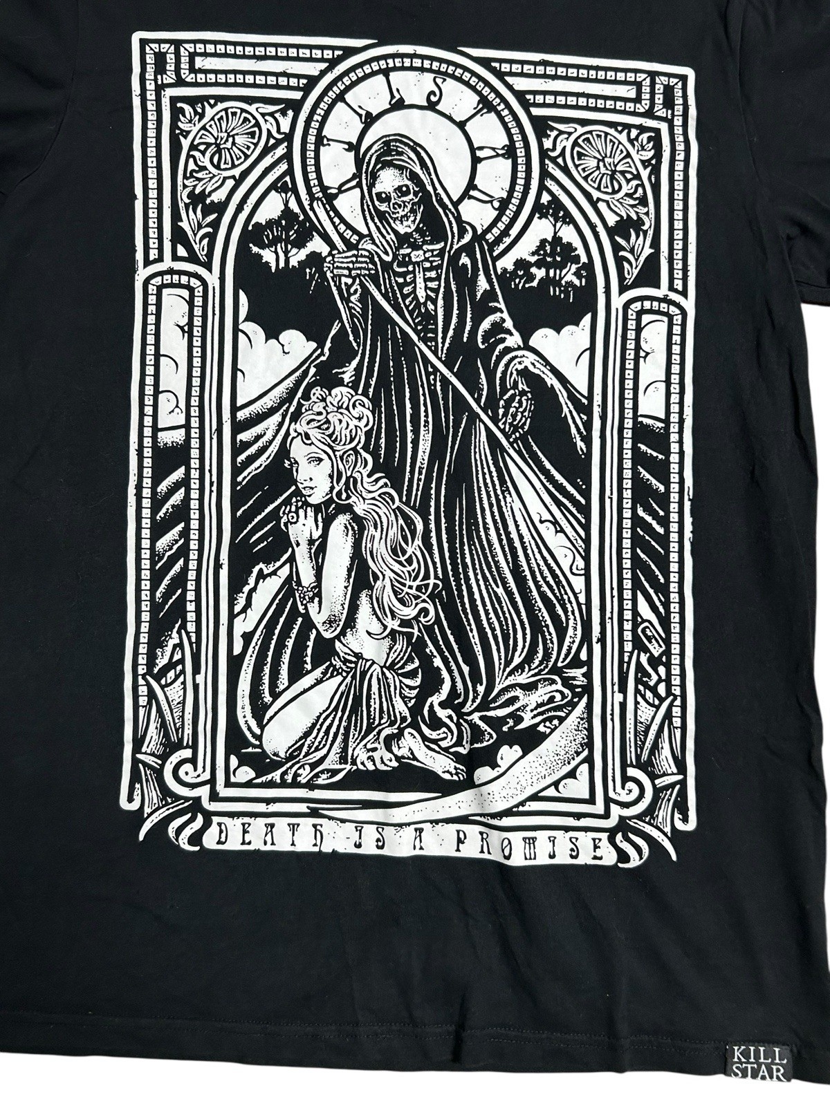 Killstar Grim Reaper Tarot Card Black Short Sleeve Shirt Unisex Adult Large gallery