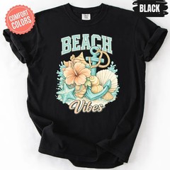 Beach Vibes Summer Ocean Coastal Vacation Relax Gift Comfort Tee