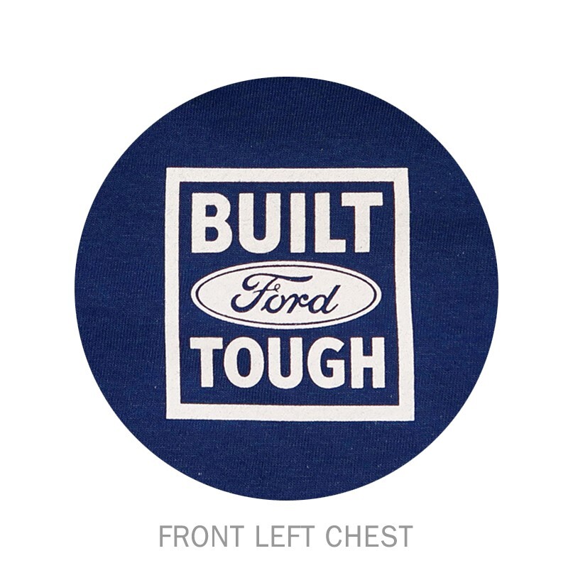 Ford Truck T-Shirt - Navy Blue "Built Ford Tough" Vintage Dealer Scene gallery