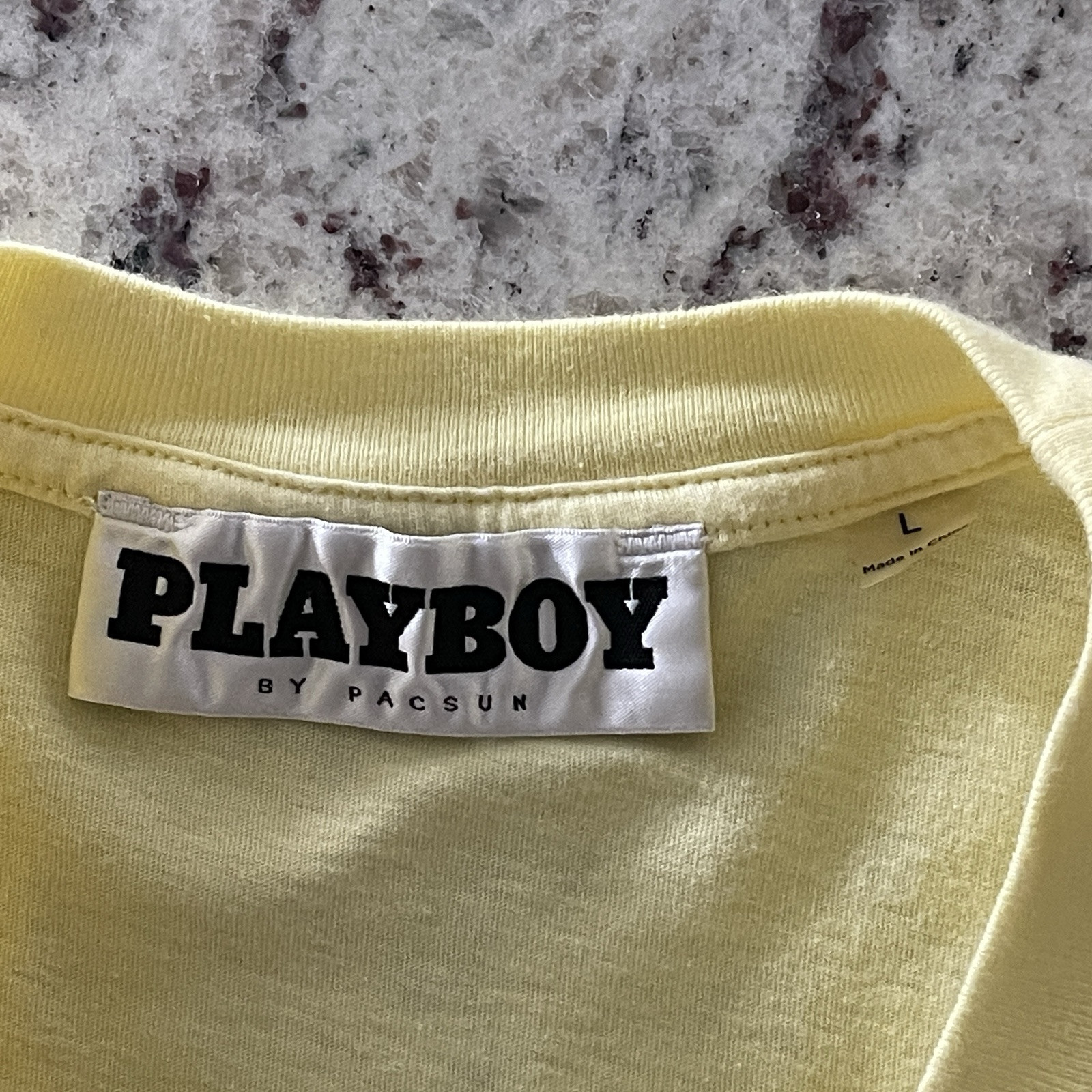 Pacsun Pale Yellow Playboy Logo Tee Size Large Mens Short Sleeve Tshirt Shirt gallery