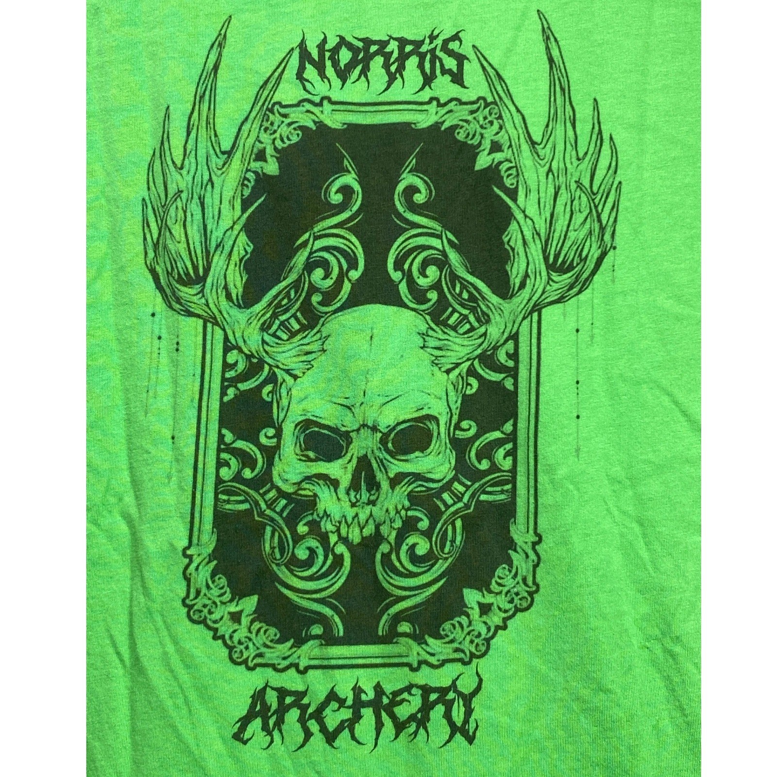 Norris Archery Shirt Mens Small Graphic Skull AOP Deer Hunting Grunge Streetwear gallery