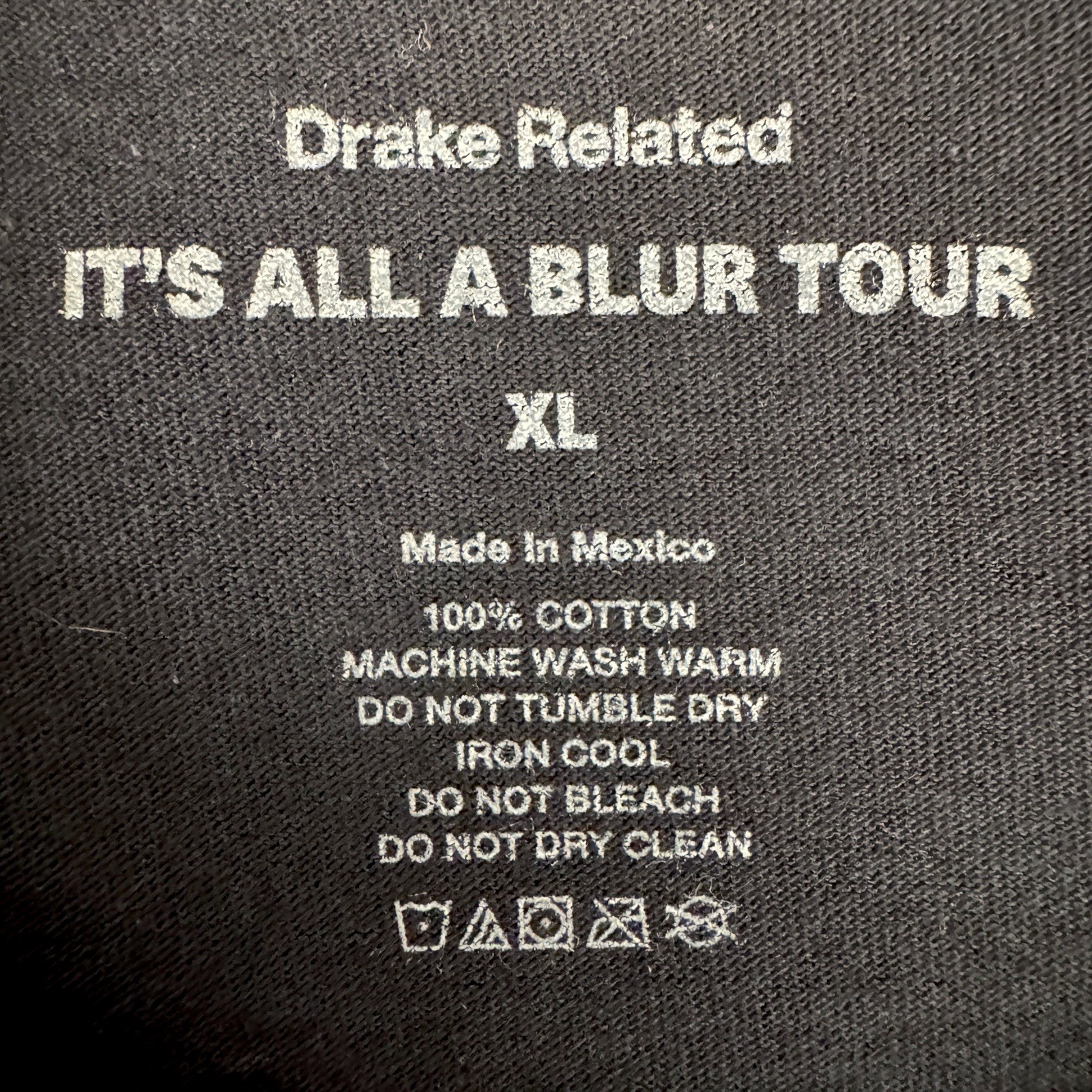 Drake Related It's All A Blur Tour Tee OVO Peter Pan Orange IAAB Black Size XL gallery