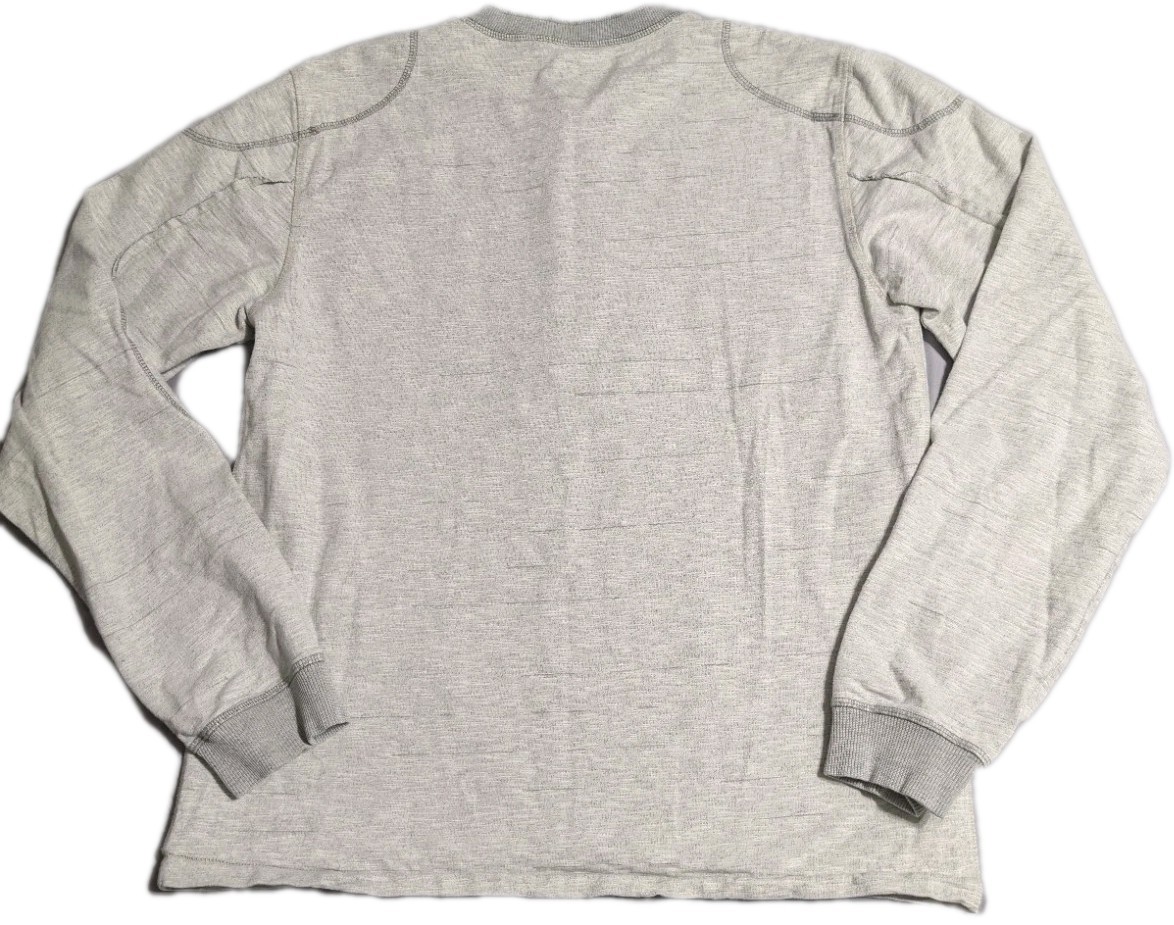 Carbon2Cobalt Thermal Henley Shirt Mens Medium Gray Long Sleeve Elbow Patch gallery