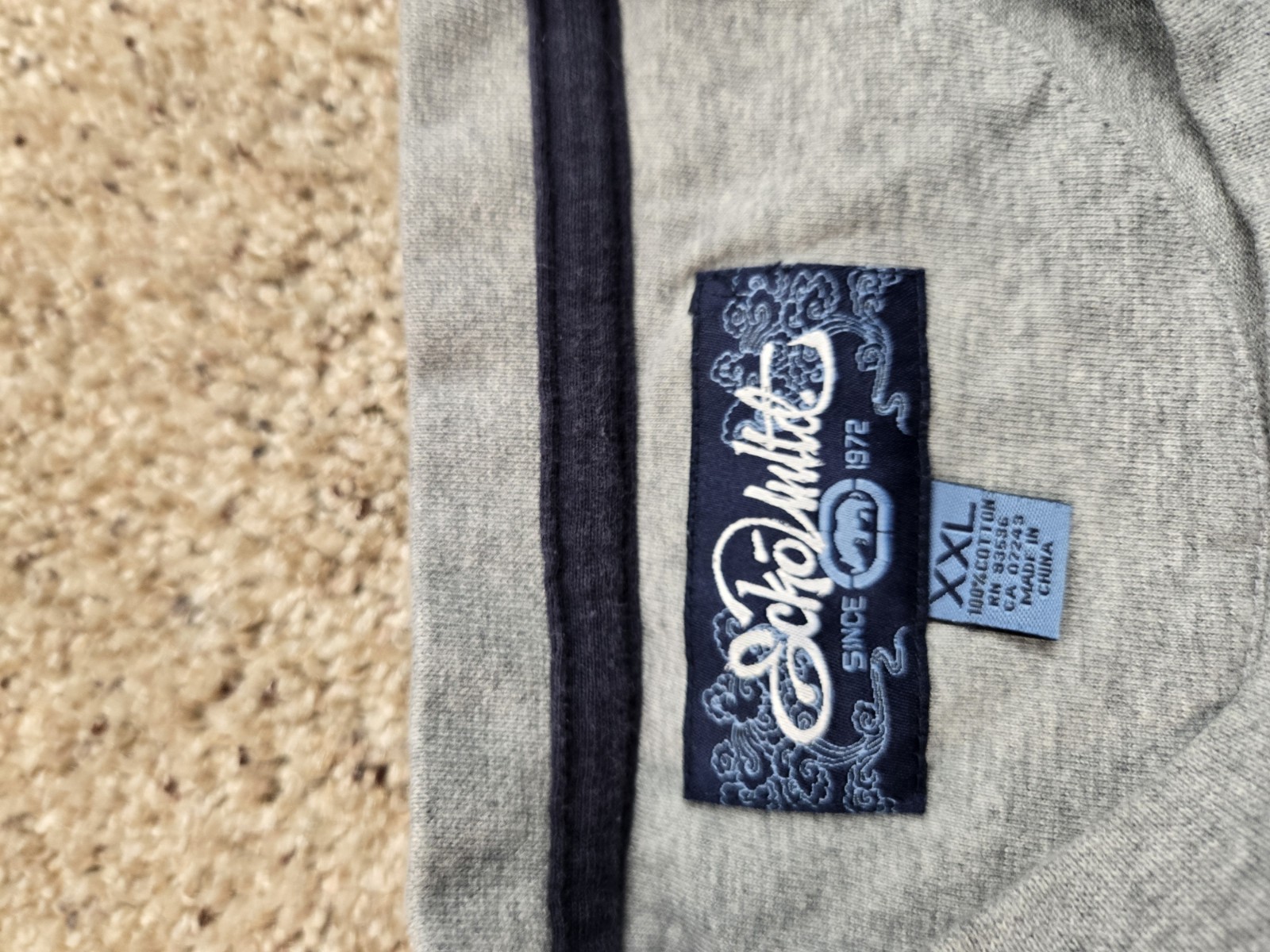 Vintage Ecko UNLTD Shirt Mens 2XL Gray Dragon Embroidered Baggy Hip Hop Y2K gallery