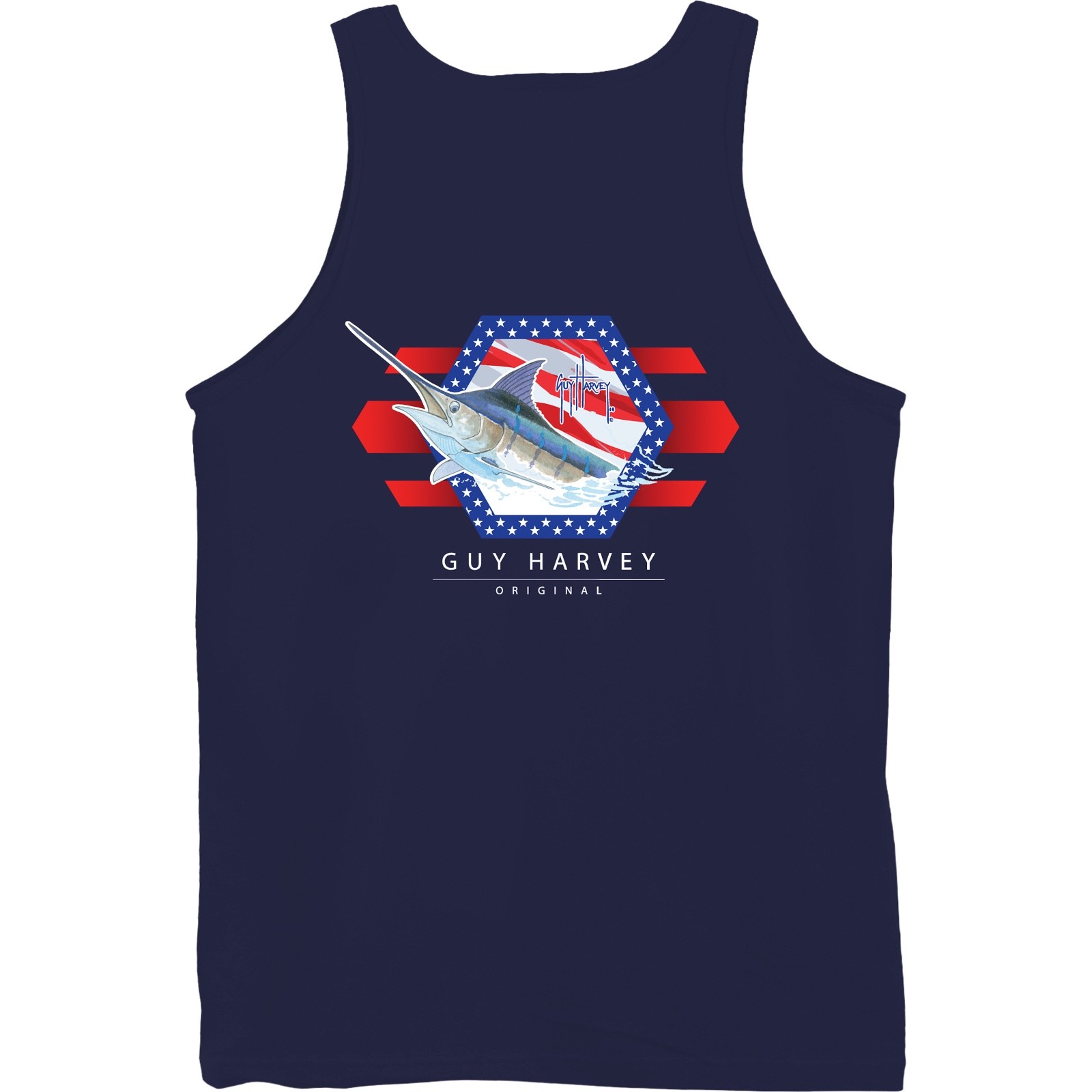 Guy Harvey Resolution Fishing Boat Beach Tank Top.. Pick Size.. Fast Ship..Navy gallery
