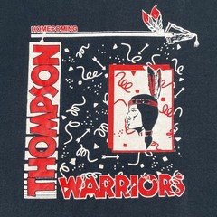 Vintage Thompson Warriors Homecoming Jerzees Large Black T Shirt Made In USA
