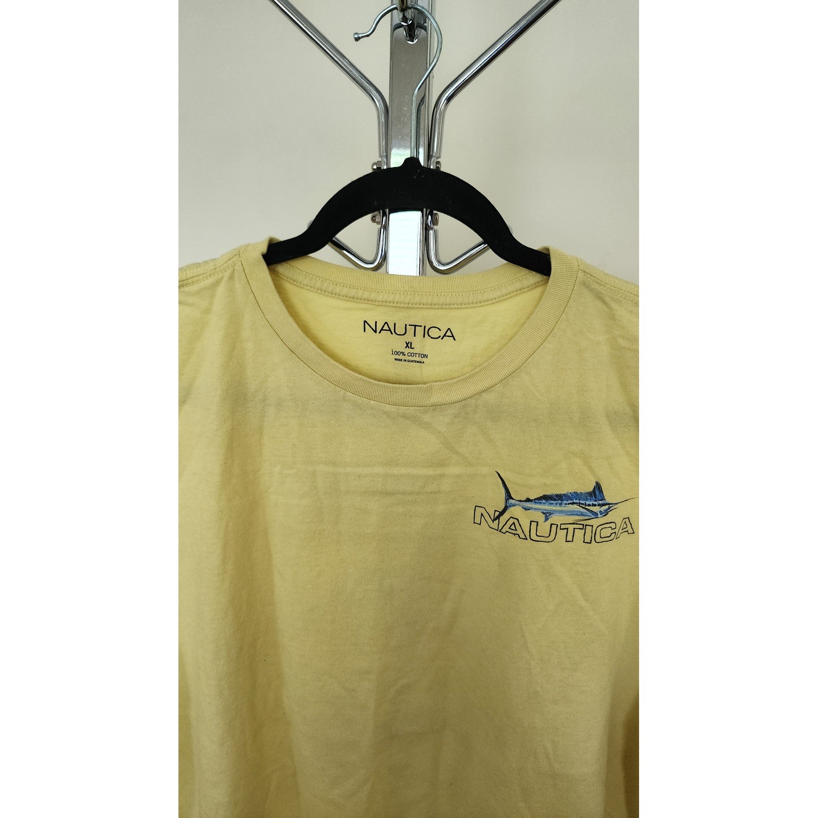 Nautica Mens XL Yellow Marlin Fish Graphic Tee Short Sleeve Cotton T-Shirt gallery