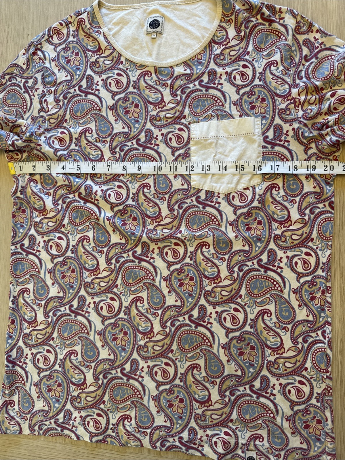 Pretty Green L Multicoloured Paisley Pattern Pocket T Shirt gallery