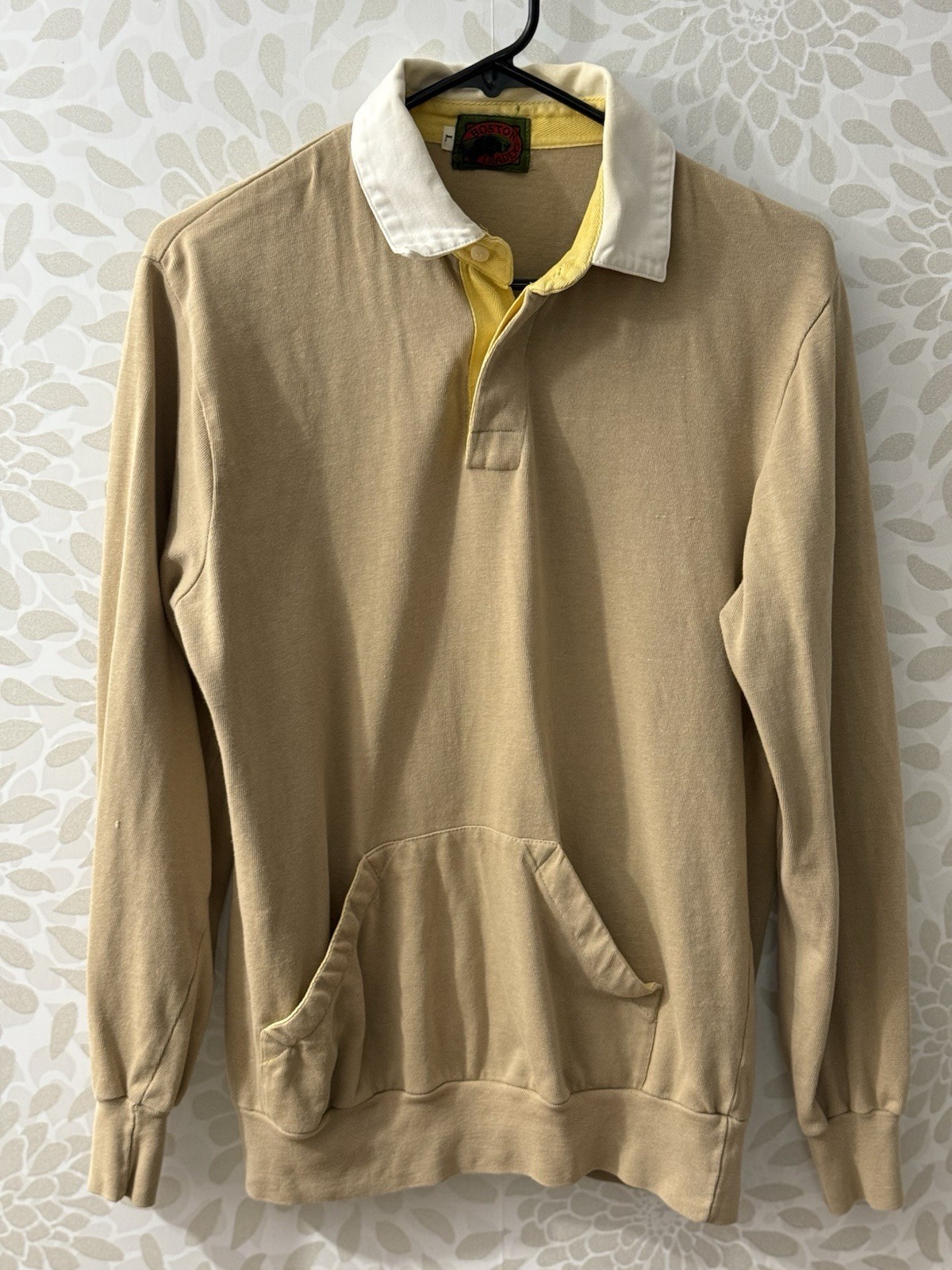 Vintage Boston Traders Men’s L Tan Polo Pullover Sweatshirt Kangaroo Pocket gallery