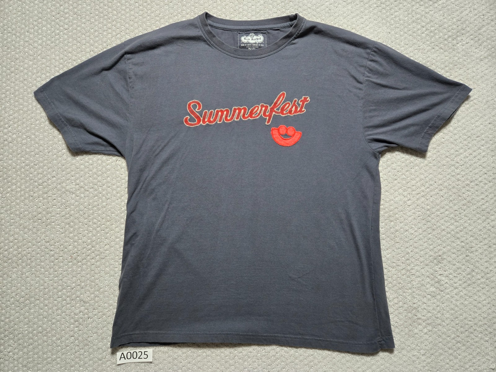 Milwaukee Summerfest Music Festival Embroidered T-Shirt ~ Men’s 2XL ~ Gray ~ Red