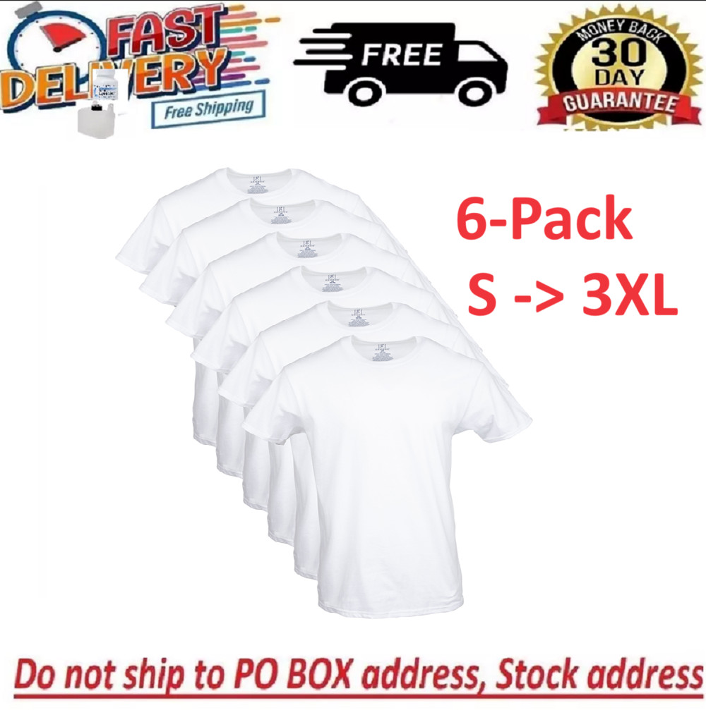 George Men's ultra soft Crew T-shirts , 6-Pack Size FROM S To 3XL gallery