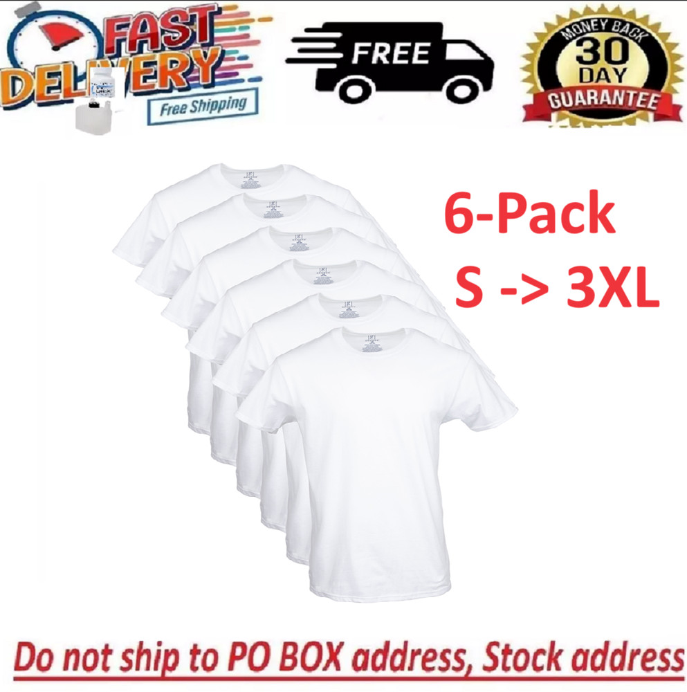 George Men’s ultra soft Crew T-shirts , 6-Pack Size FROM S To 3XL