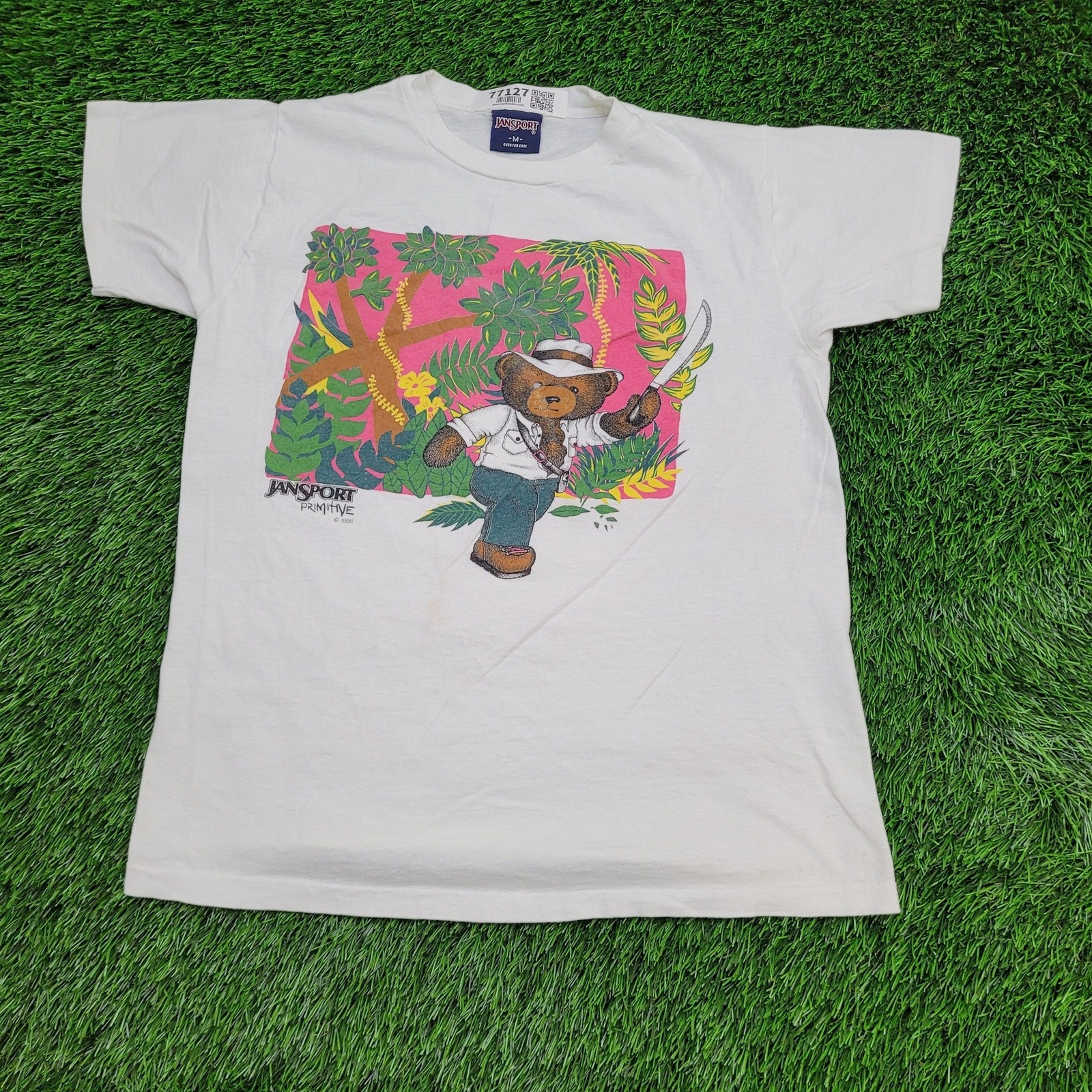 Vintage 1986 Bear Shirt S/M 19×25 Jansport Primitive