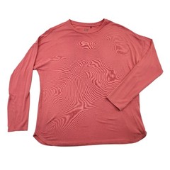 GAP Men Casual Long Sleeve Crew Neck T-Shirt Coral Size Medium Relaxed Tee Rayon
