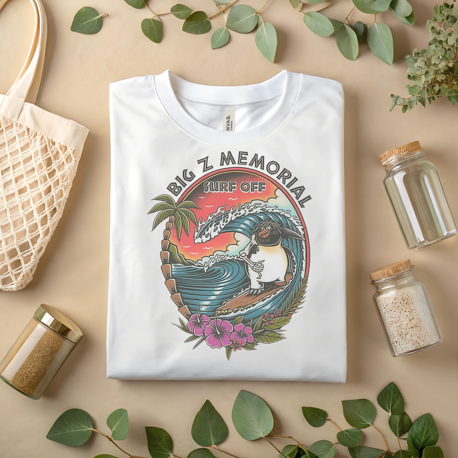 Big Z Memorial Surf Off T-Shirt Surfing Penguin Graphic Tee Beach Ocean A87 gallery