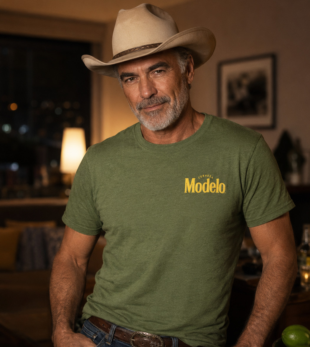 Cerveza Modelo Beer T-Shirt Men's Small Olive Green Graphic Tee Lion 100% Cotton gallery