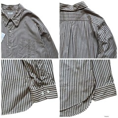 PHIGVEL 25ss Cotton Linen Long Point Collar Shirt Brown Beige Size L