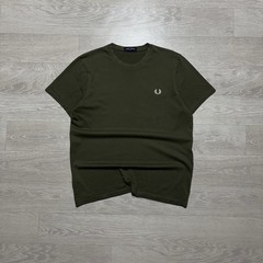 Fred Perry Green Laurel Wreath Logo Graphic Jersey Crew Neck Tee Shirt Men M