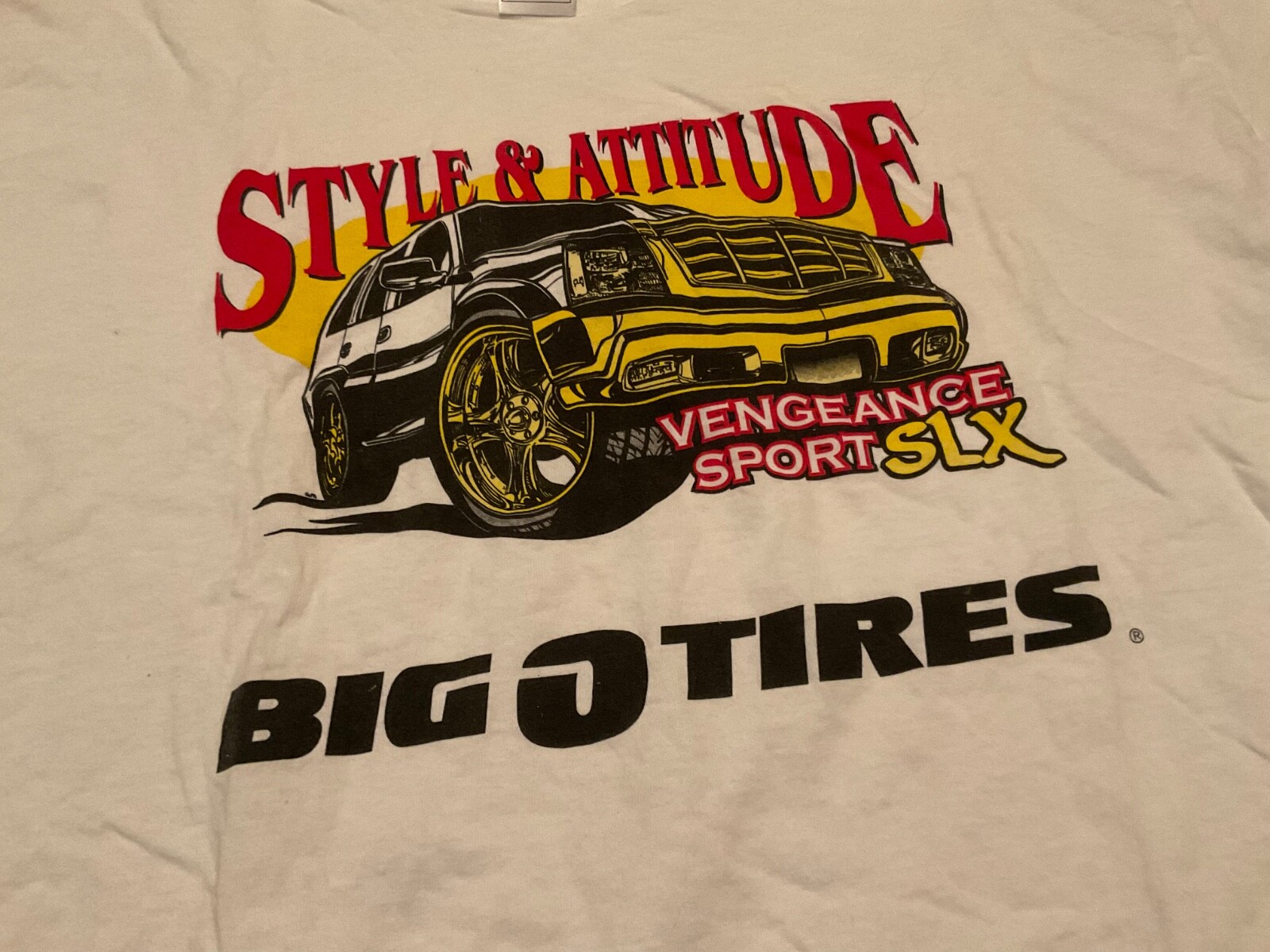 VINTAGE Y2K CADILLAC ESCALADE BIG O TIRES 20’S PROMO T-SHIRT ( MENS XL ) gallery