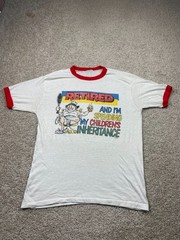 Vintage Paper Thin Shirt Men’s Medium Funny Retired Tennis Graphic Tee 80s