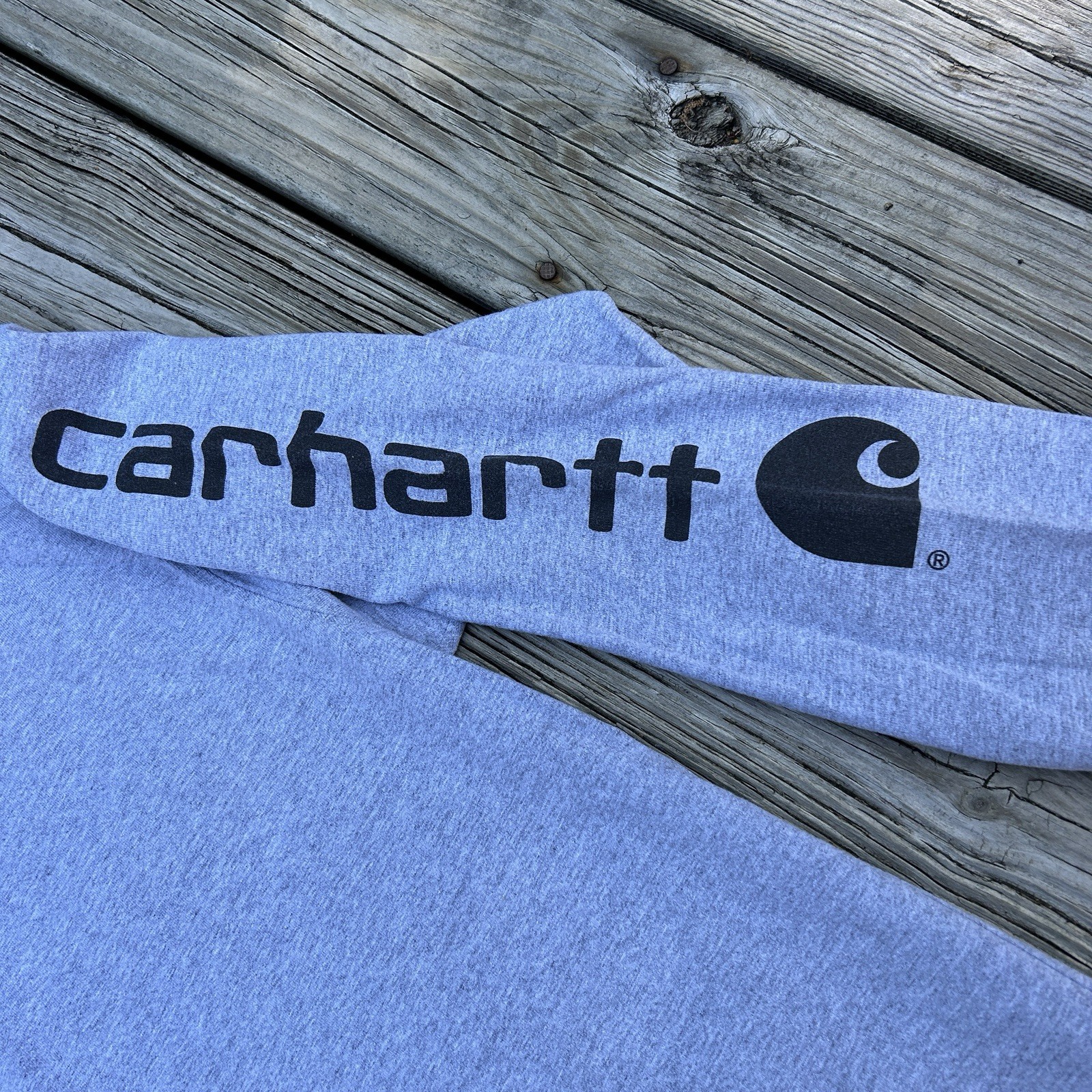 Carhartt Long Sleeve T-Shirt Pre-Washed, Size XL, Gray, 100% Cotton gallery