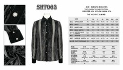 Gothic Punk Irregular Striped Velvet Pleated Tops Basic Style Slim Men Shirts