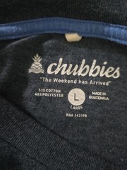 Chubbies Mens Large The Relaxer Blue Weekend Arrived Pocket Graphic Long T Shirt