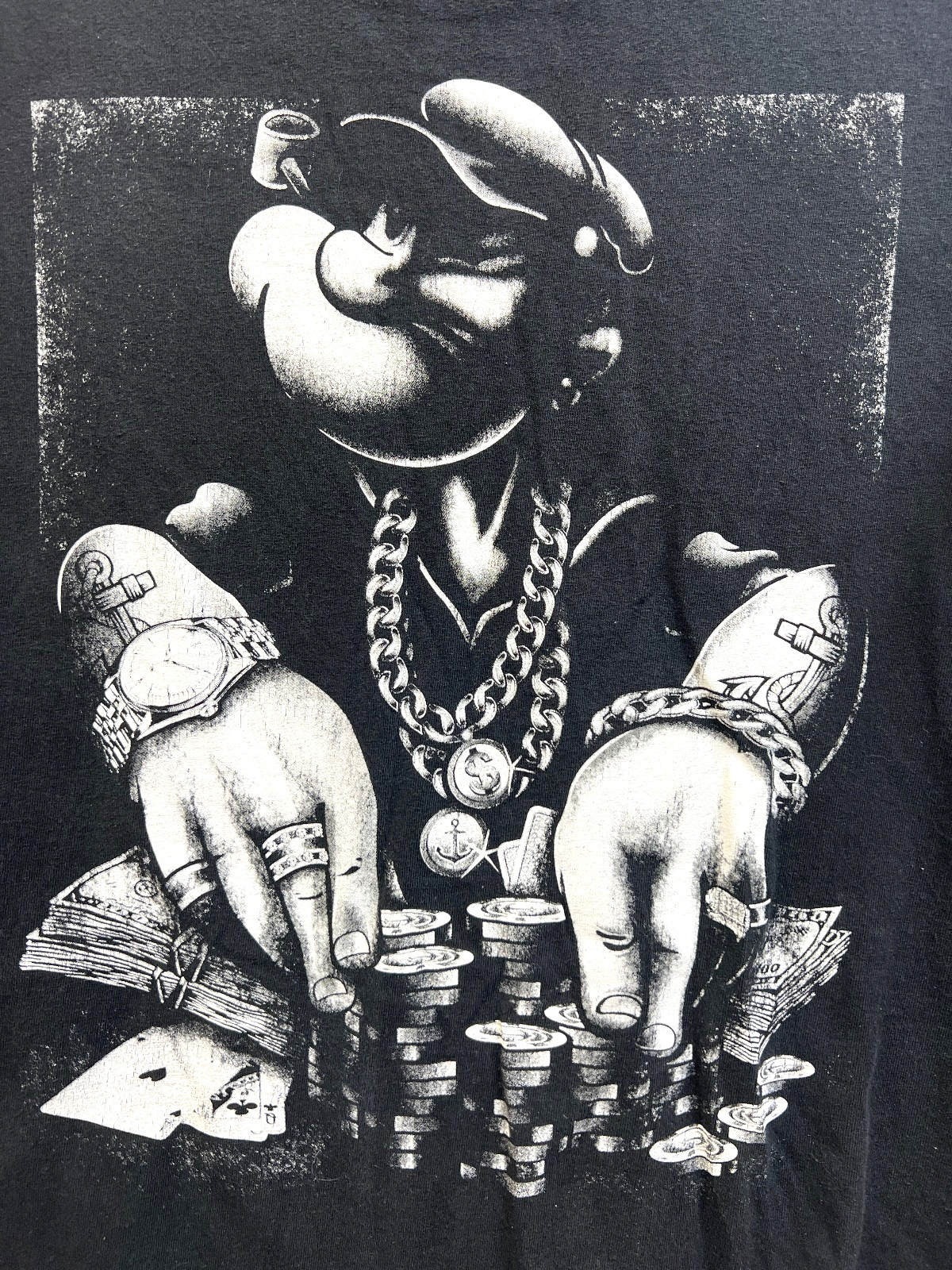 Popeye The Sailor Man Short Sleeeve Black Graphic Print Tshirt Size Medium gallery