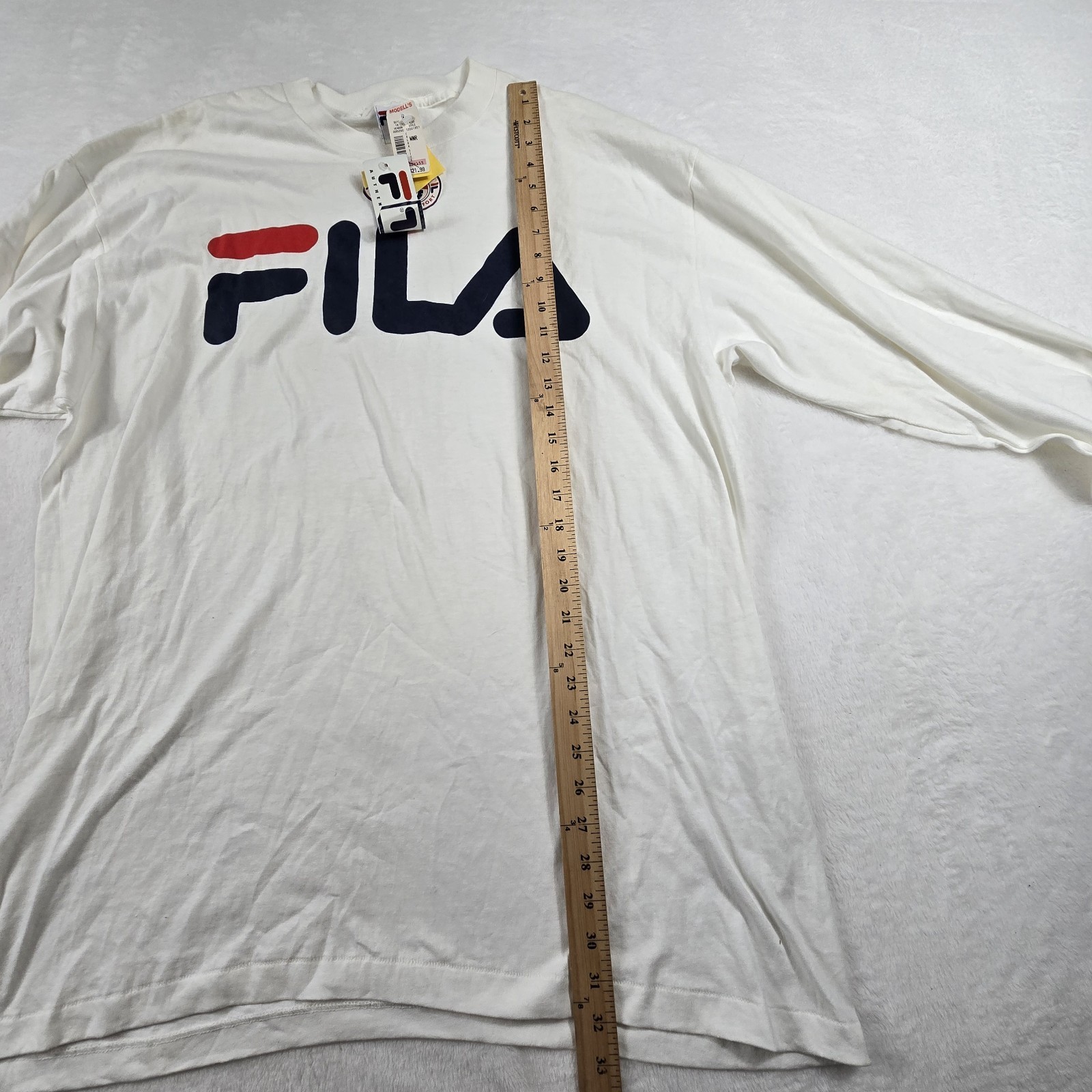 Fila Vintage USA Made Graphic Print Logo White Long Sleeve Shirt Men's XL New gallery