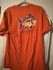 Southern Tide Men’s Orange Fish Graphic Short Sleeve Crew Neck Cotton Tee M