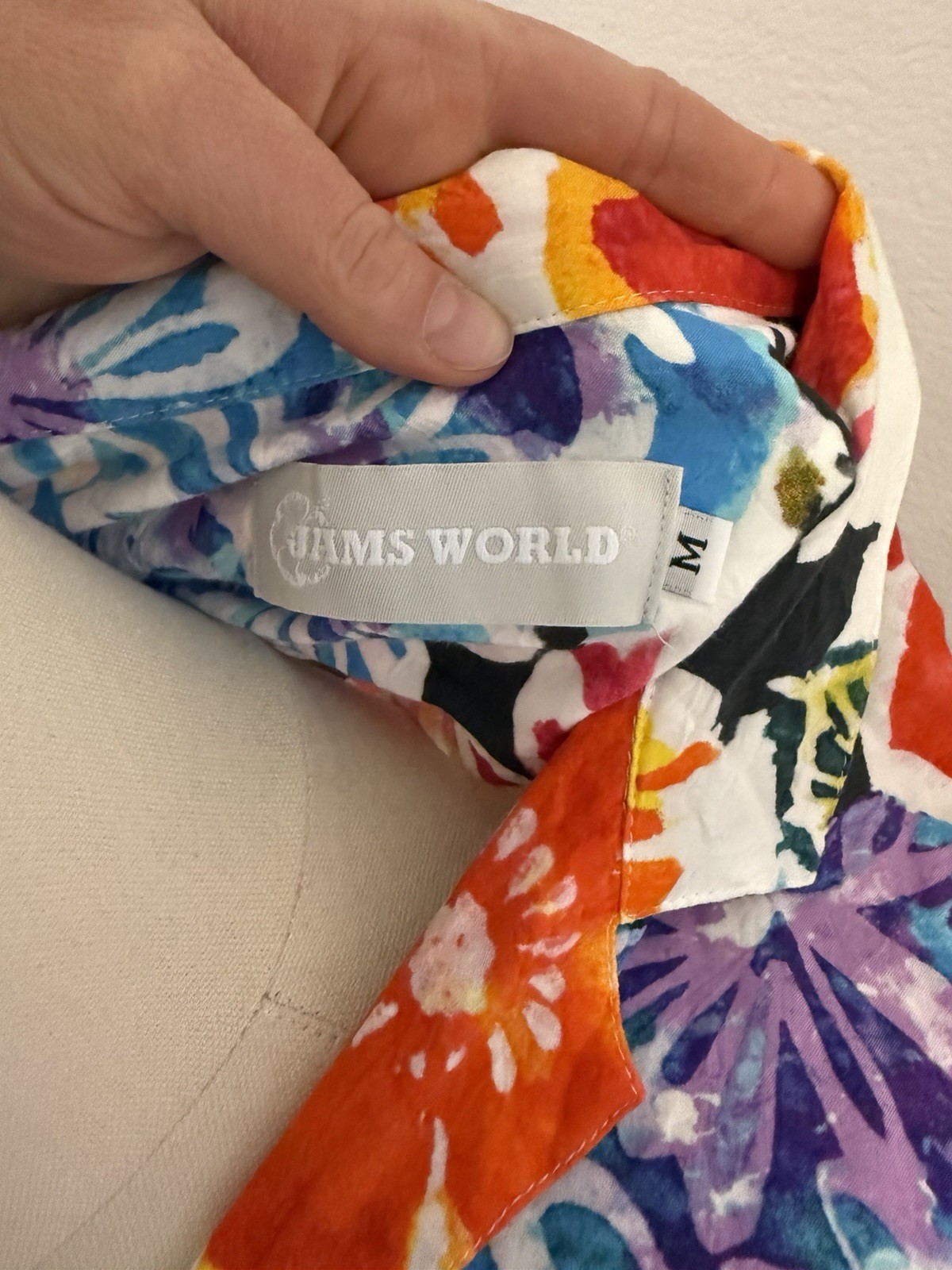 Jams World Epiphany Multicolor Floral Rayon Short Sleeve Button-Up Shirt Medium gallery