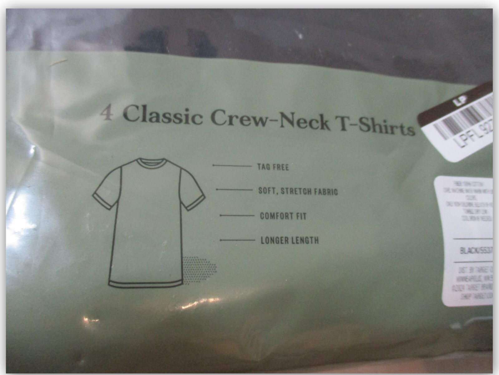 Classic T-shirts 100% Cotton Goodfellow BLACK CREW-NECK 4 ct MEDIUM Soft Stretch gallery