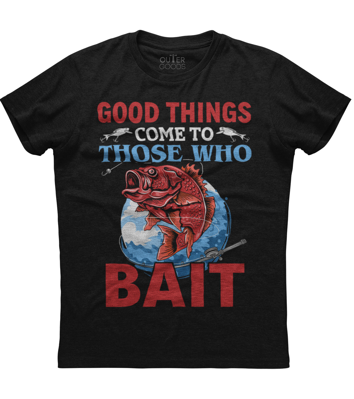 Good Things Come To Those Who Bait Mens Short Sleeve New Cotton Black T-shirt