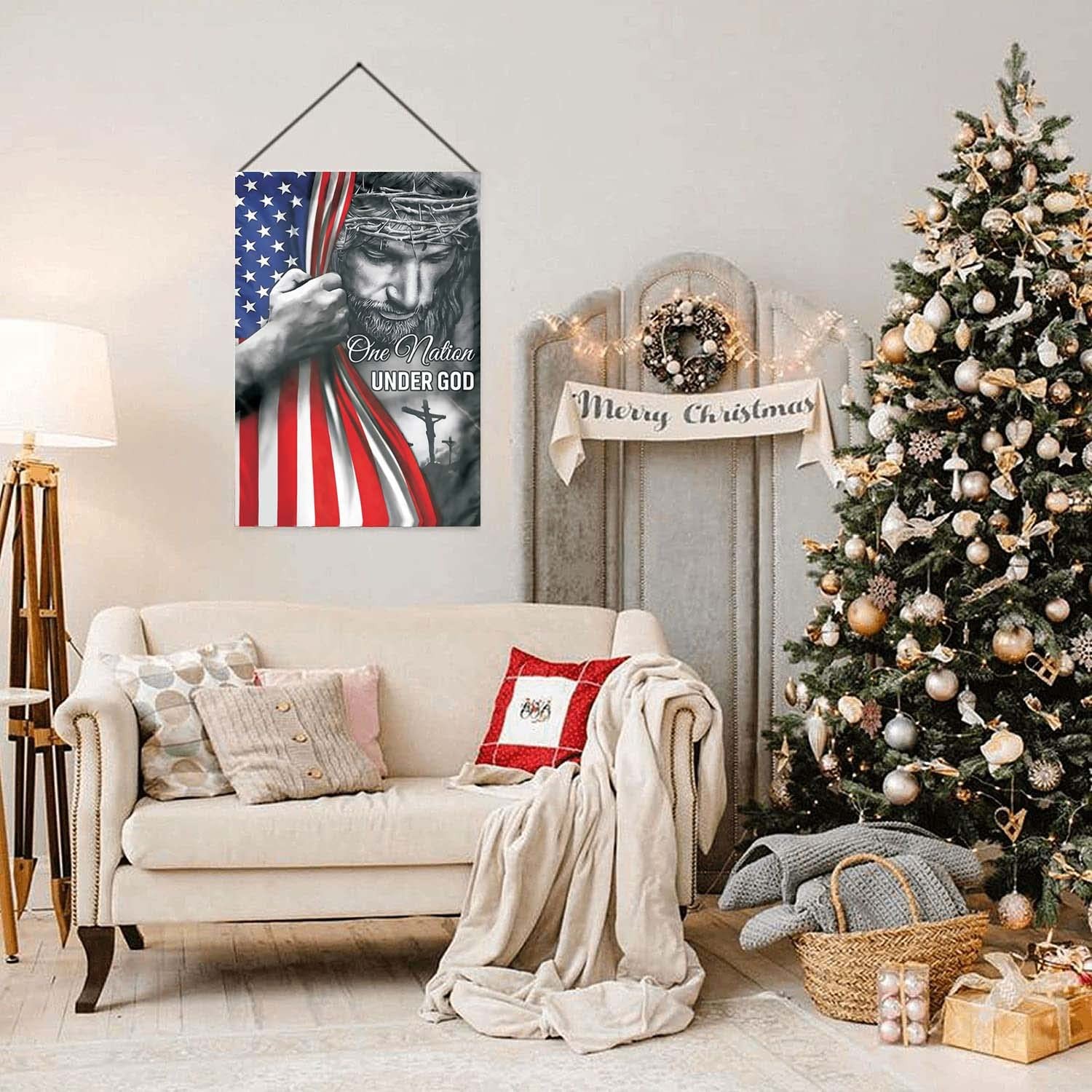 One Nation Under God Garden Flag - Christian - Jesus - USA Double Side Garden Fl gallery