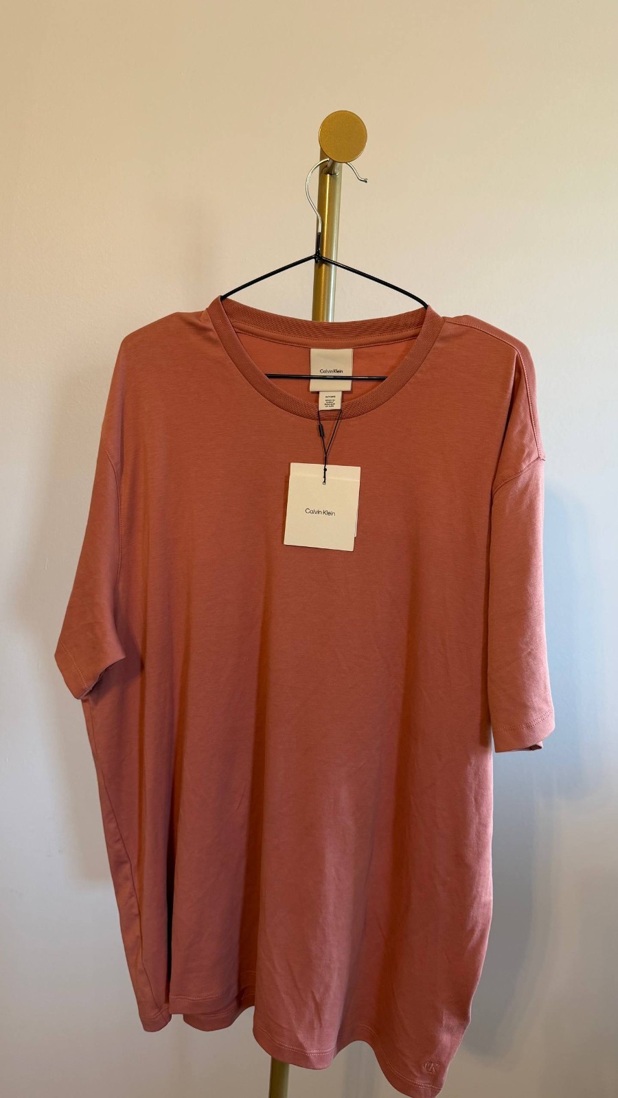 Calvin Klein Supima Cotton Crewneck T‑Shirt Sunset Rose NWT MSRP $59 gallery