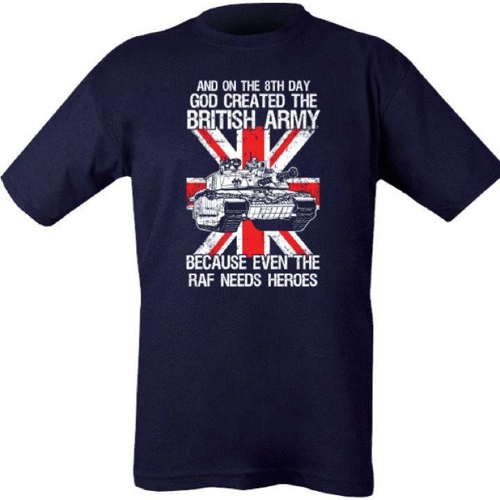 MILITARY T-SHIRT MENS S-2XL ON 8TH GOD CREATED ARMY NAVY RAF ROYAL MARINE PARAS