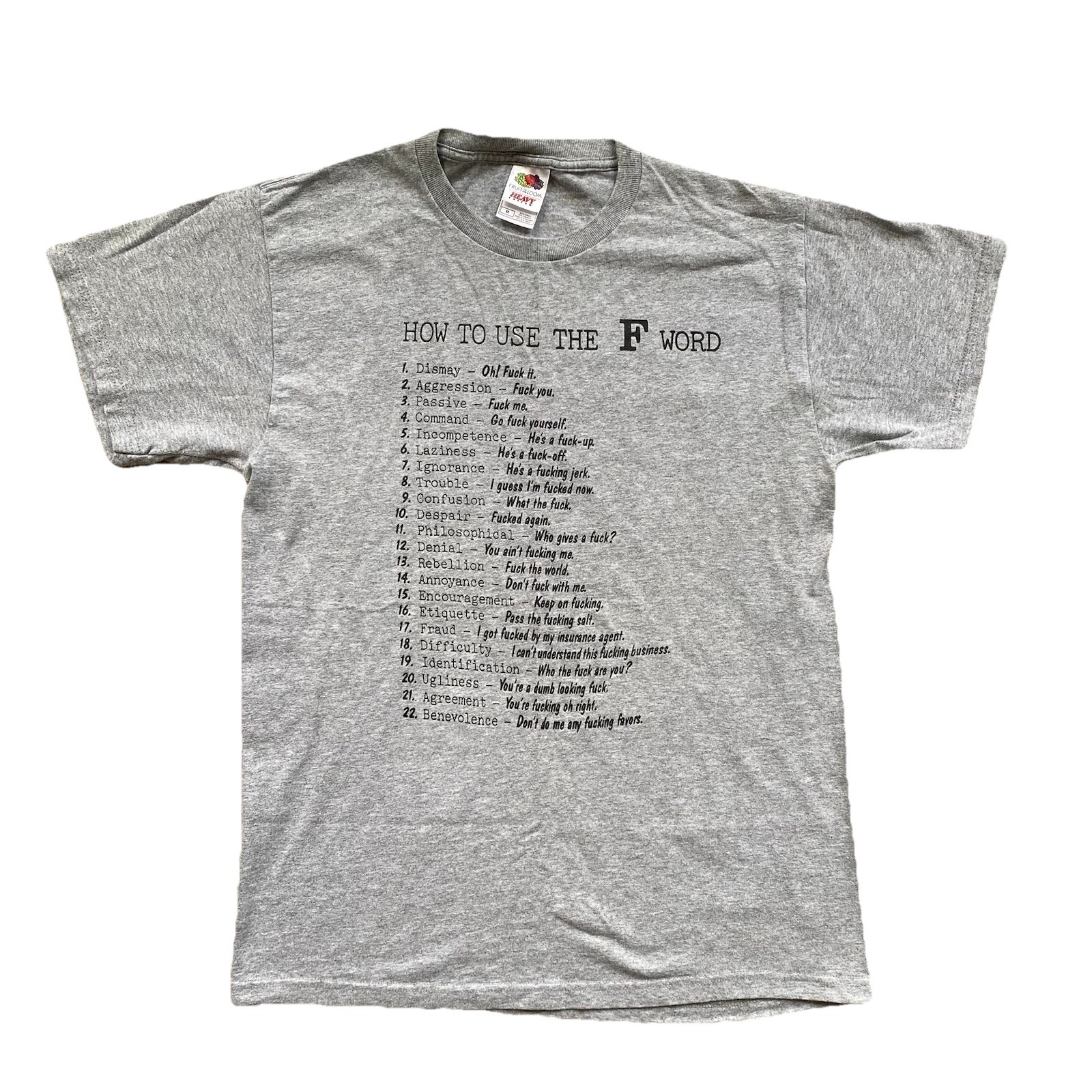 Vintage Y2K How to Use The F Word T Shirt Medium Older Brother Core Profanity gallery