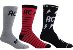AC/DC – Perri’s – AC/DC – Crew Socks (3 Pack Collector Guitar Shape Tin) [New ]