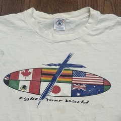 Vintage 90s Thrashed 3:16 Jesus Light Your World Double Sided T-Shirt Men’s XL