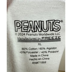 2 Lot Peanuts Snoopy Game Day Football Graphic Tee White Varsity Stripe XL NWT