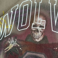 Dare Sport Wolves Forever Graphic Tee Oversized Streetwear Brown L Goth Grunge