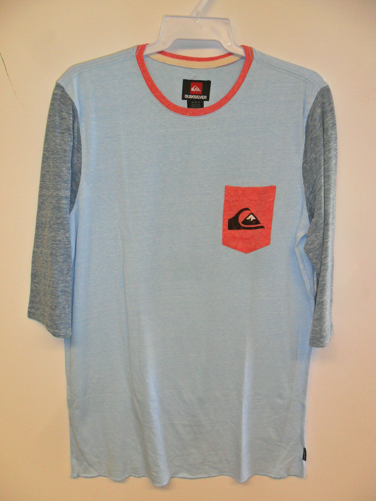 QUIKSILVER Men’s 3/4 Sleeve Shirt FISHBOOL – BFG0 – Medium – NWT