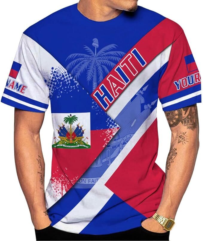 Personalized Haiti Pride Flag Shirt, Haitian Pride T shirt 3D for Men & Women gallery