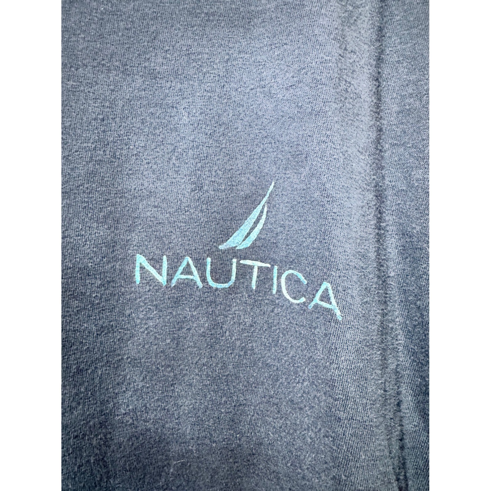 Nautica Mens V-Neck T-Shirt Navy Blue Cotton Logo Short Sleeve Tee Large L/G gallery