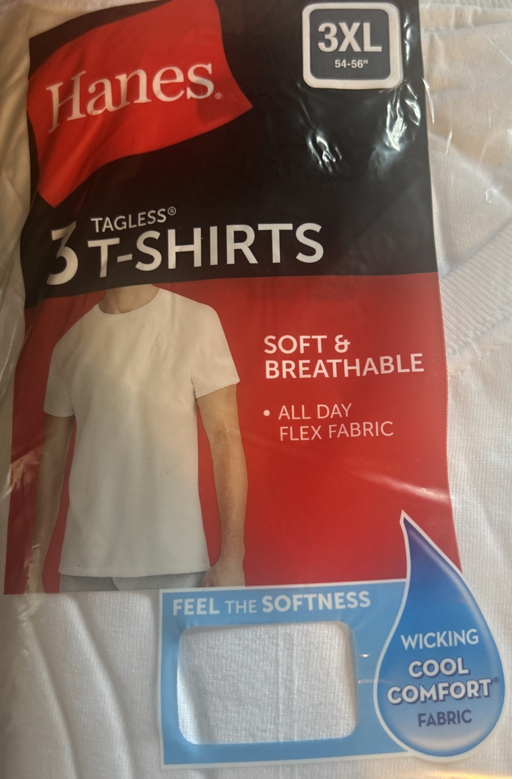 Hanes 3 Pack White Tagless T-Shirts 3XL 54-56 Crew Neck , cotton tshirts gallery