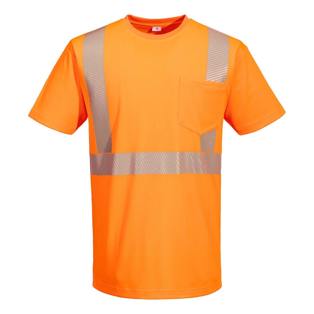 Portwest L044 - Hi-Vis Lightweight S/S T-Shirt Segmented Tape ORANGE SIZES S-6X* gallery